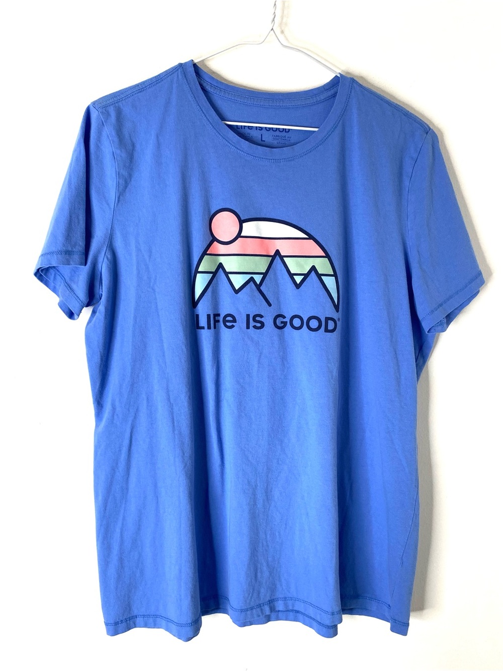 Life Is Good Blue Mountain Sunset Graphic Crusher Tee Outdoor Hiking T Shirt